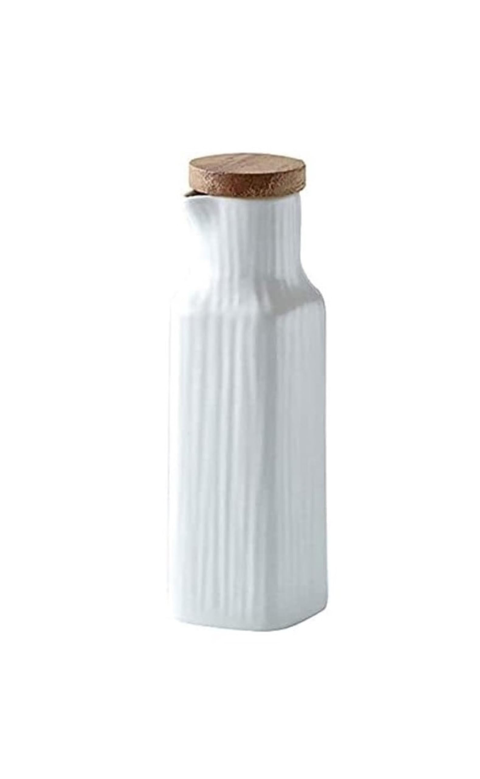 Set Olio e aceto Dispenser di Olio e aceto, Bottiglia di Olio di Ceramica, Bottiglia da Tavolo - Dispenser di Ceramica for Bottiglie di contenitori da Cucina Oliera(Blanc)