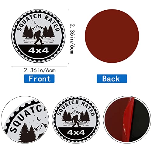 Image of Bigfoot Badge Rated Car Emblem, Squatch 4 x 4 Metal Automotive Badge 4D Metal Car Badges Emblems Round Decals Decals Stickers Compatible with Wrangler Vehicles Trucks