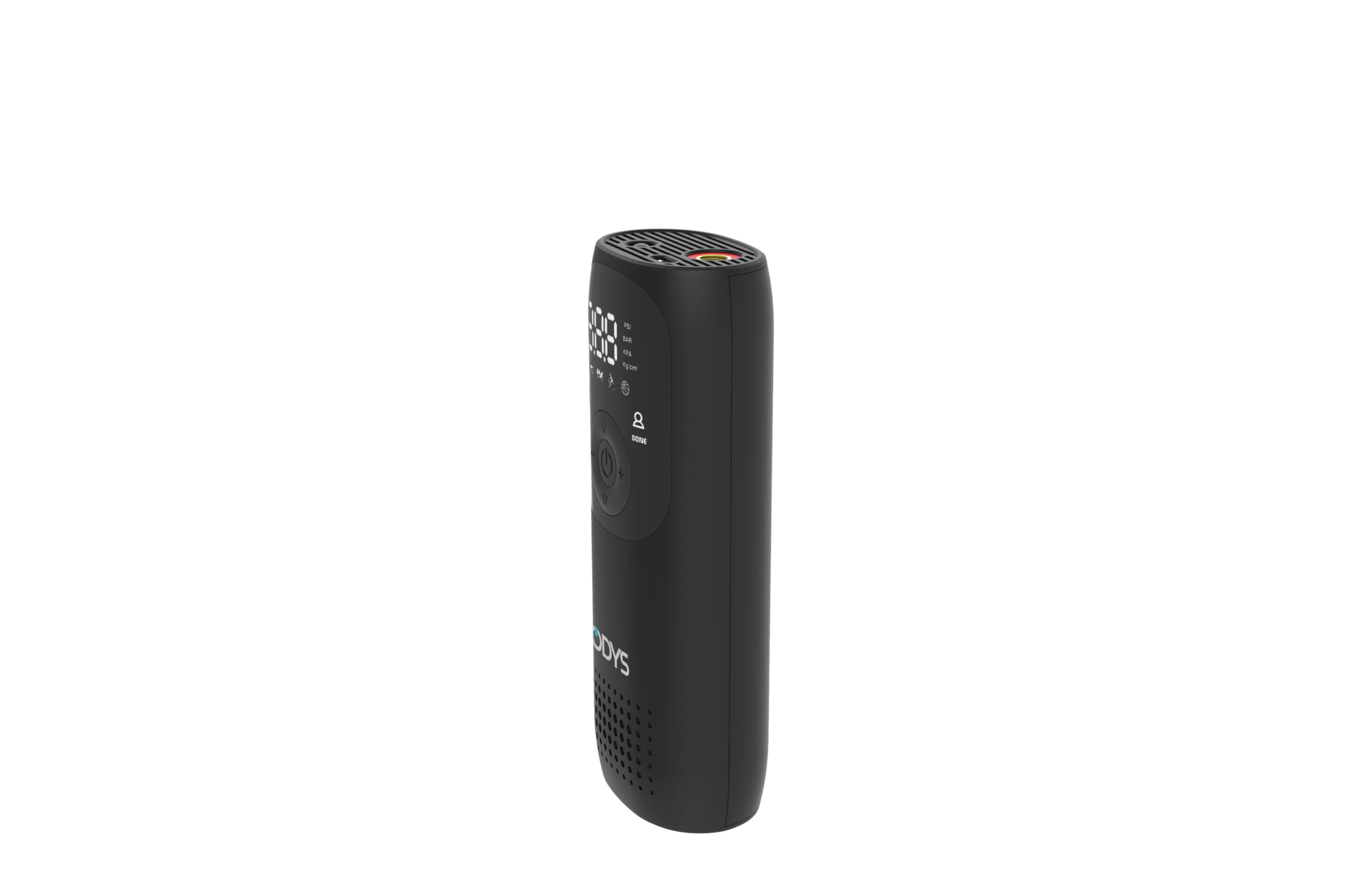ODYS FlexPump akkubetriebener tragbarer elektrischer Luftkompressor Luftpumpe für Auto, Motorrad, Scooter, Fahrrad, Bälle (0-10Bar/0-150PSI, 2000mAh, Aufladung per USB-C, digitale Anzeige, LED Licht)