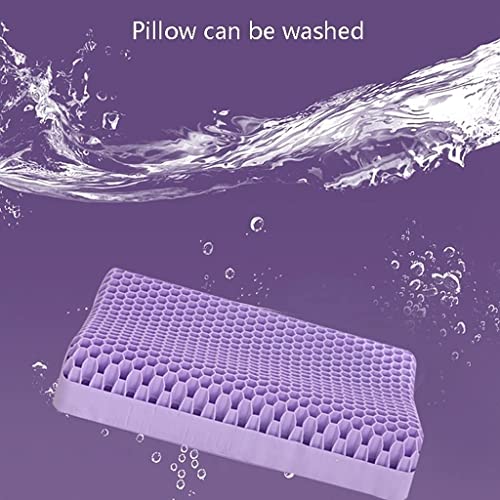 Image of Neck Pillow Ventilated TPE Soft Pillows Bed Pillows, Used to Relieve Neck Pain Purple Bed Pillows for Sleeping Pillows for Sleeping Professional Pillow (Color : 17.3 * 9.4in)