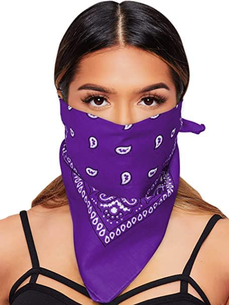 PAROPKAR 100% Cotton Novelty Printed Paisley Bandana Handkerchief Scarf Headband Cowboy Headwrap Wristband Sun Protection Mask – Cycling Biking Gym Yoga Training Outdoor Under Helmet Cap Office Regular Use For Men & Women