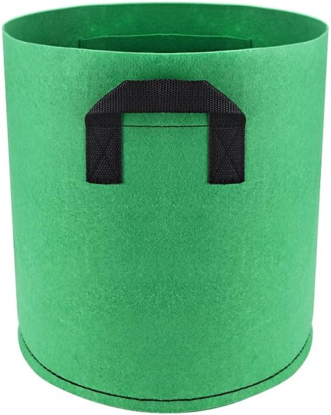 Aeration Fabric Pots Portable Thickened Non Woven Plant Grow Bag 2/4/10/17/32 Gallon Nursery Bag Grow Bag for Vegetable Plant Grow Bag 3 Packs Grow Bags (Color : Green, Size : (32gallon) 50 * 60