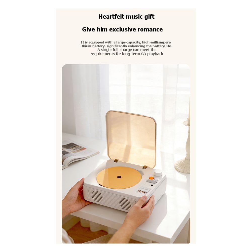 Lettore CD Sound Box Bayin con Bluetooth Bidirezionale e unità Flash USB Ricaricabile, Lettore Audio retrò.