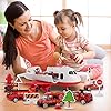 51zsw3mbull - Dwi Dowellin Airplane Toy with Fire Truck Cars and Play Mat,Plane with Lights and Sounds for 3 + Years Old Boys and Girls