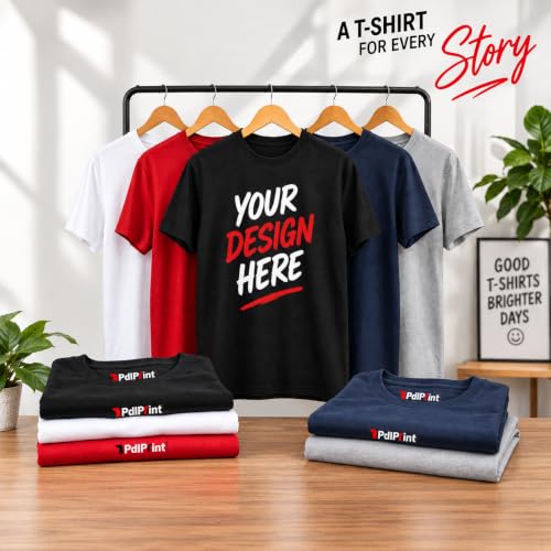 Image of Unisex Regular Fit Personalized T-Shirt, Customised Printed Photo Text, Round Neck, Half Sleeve for Men and Women
