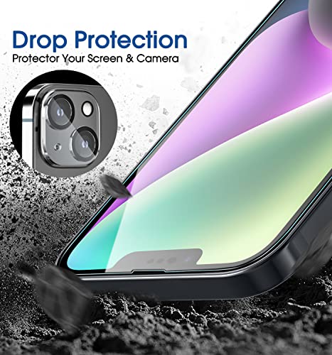 Image of amFilm OneTouch for iPhone 14 Plus Screen Protector 6.7'' Tempered Glass | Auto-Alignment, 30s Install, Bubble Free, Scratch & Drop Protection, HD Clear, Camera Lens Protector, 2+2 Pack (14-6.7'')