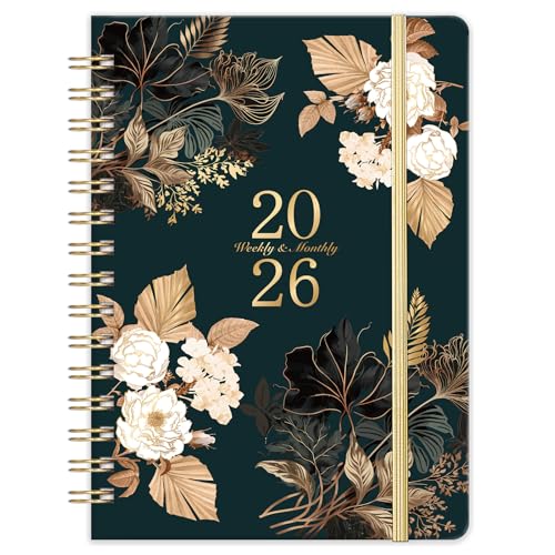2026 Planner - 2026 Weekly & Monthly Planner, JAN. 2026 - DEC. 2026, 6.4' x 8.5', 2026 Calendar Planner with Monthly Tabs, Sturdy Cover, Premium Paper, Back Pocket, Strong Twin-wire Binding