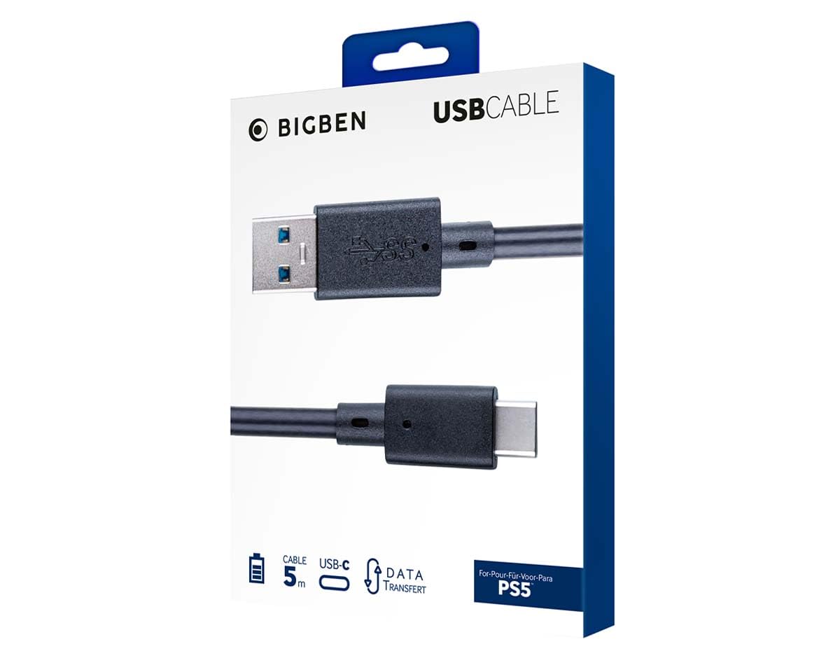 Gamesland Inconnu noname Charging and Data Transfer USB Cable 5m (bigben) Noir