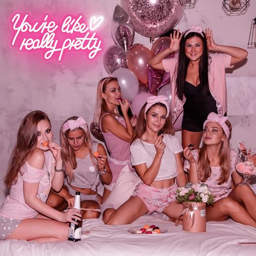 Image of You're Like Really Pretty Neon Sign, Dimmable Pink LED Light Sign for Girls Bedroom, Your Like Really Pretty Sign Birthday Wedding Party Home Salon Wall Decor, Gifts for Mom, Mother's Day
