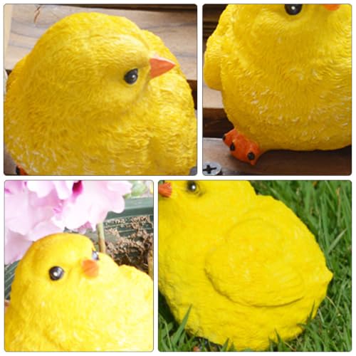Figuras de pollo de resina para jardín y patio con acabados detallados, paquete de 6 unidades 6