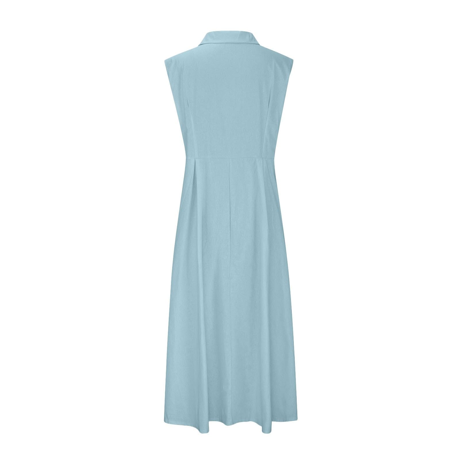 LYGBAOFUL Letnia sukienka Sukienka damska Casual Sukienka damska z długim zapięciem na guziki na co dzień Wakacje - Elegancka Wygodna odzież letnia Stylowa Można łączyć z dodatkami