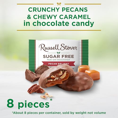 Image of RUSSELL STOVER Sugar Free Pecan Delight Chocolate Candy, 4.7 oz. bag