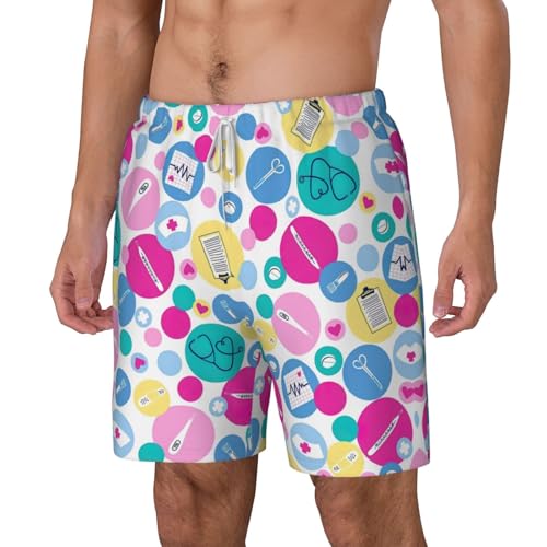 Cute Nurse Breathable Fit Trends Men's Swim Trunks Board Short with Waist Elastic Band Swimming Trunks2