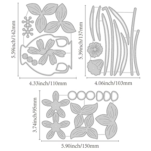 ORIGACH 3 Style Flower Metal Cutting Dies for Card Making 3D Floral Metal Die Cuts Bouquet Vase Embossing Stencils Paper Dies for DIY Scrapbooking Decorative Album Photo Decor Crafts Supplies - Image 2