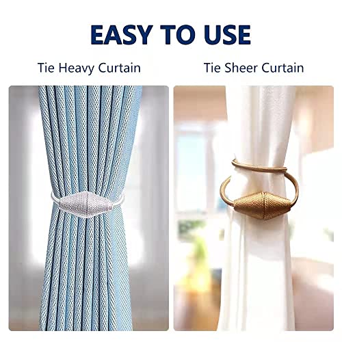 Strong Magnetic Curtain Tiebacks With Upgrade Larger Magnet,2Pack Upgrade Magnet Modern Curtain Holdbacks Decorative Tie Backs For Drapery Window Treatment Decor (Black) #TOP4