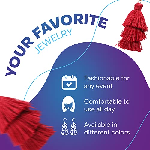 Rave Envy Colorful Tassel Earrings for Women - Layered Tassle Earrings - Choice of Color4