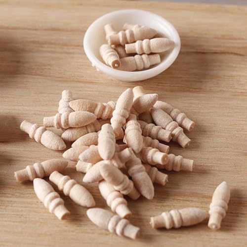 ZAHD 40 PCS Mini hausgriffe Mini Schubladengriffe hausgriffe Miniatur Möbel Mini Schubladengriffe Tiny House Schubladengriffe Mini Türgriffe Aus Holz Khaki Mini hausgriff ersatz DIY Griffe