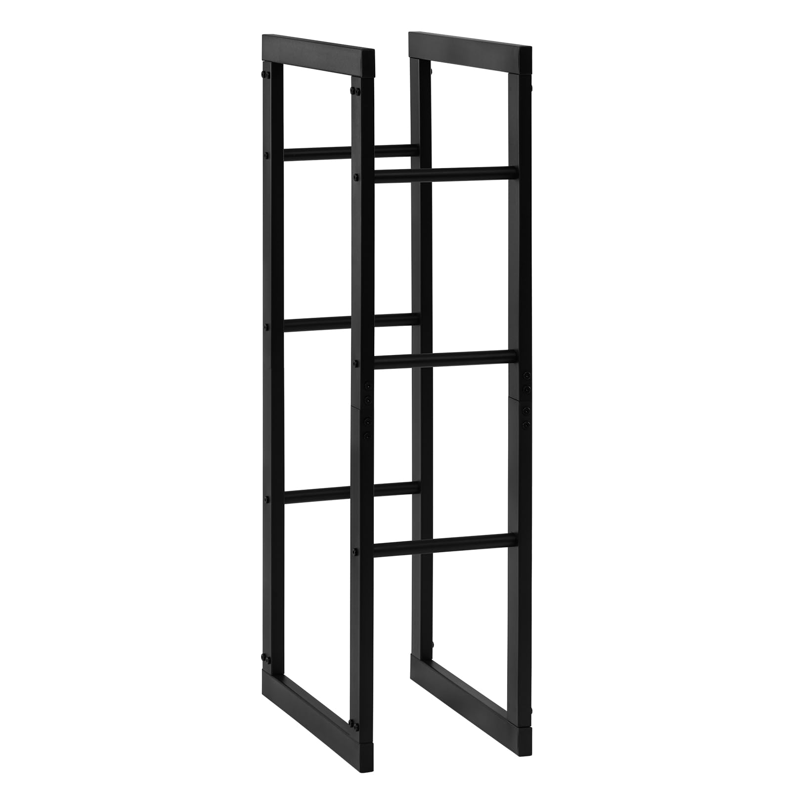 Laneetal Portalegna da Interno 40x25x100 cm Metalowy Stojak na Drewno Kominkowe Czarny
