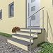 Produktbild Edelstahl Treppengeländer/Außengeländer, 1,5m lang, 0,9m hoch, Seitenmontage, je 2 Pfosten + Handlauf mit Kugelring + 2 Querstäbe + Zubehör, Winkelverstellbar (L:1500mm H:900mm)