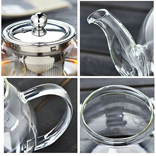 Cosy-Yc Glass Teapot With Infuser,Tea Kettle For Stovetop, Tea Pot With Stainless Steel Lid(1000ml/35oz) - Thumbnail 3