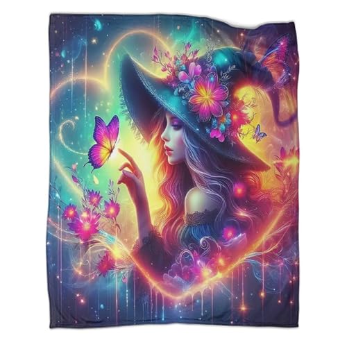 Couverture sorcière 3D en microfibre douce et chaude 150x200cm pour le lit - 3