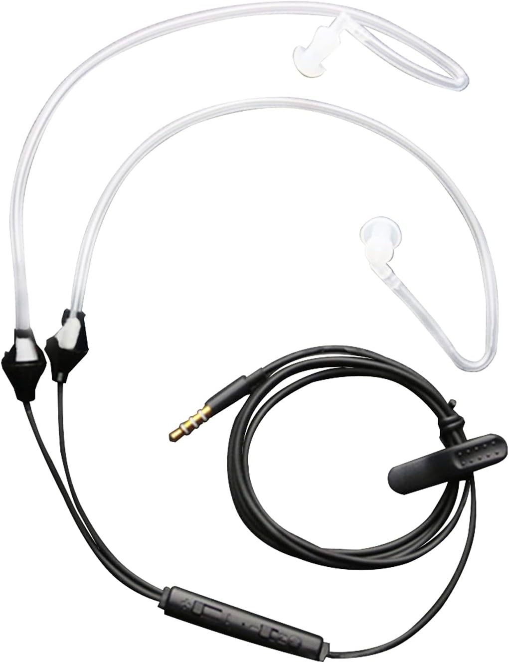 WALKER Istereo Ear Headphones,Air Tube Anti-Radiation Wired Headsets Earphone,In Ear Stereo Noise Isolating Anti-Radiation Earbuds With Microphone For Mobile Phone,Black