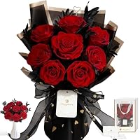 Amazon｜Fiorifiore 母の日 プリザーブドフラワー ブーケ 7輪 赤 薔薇