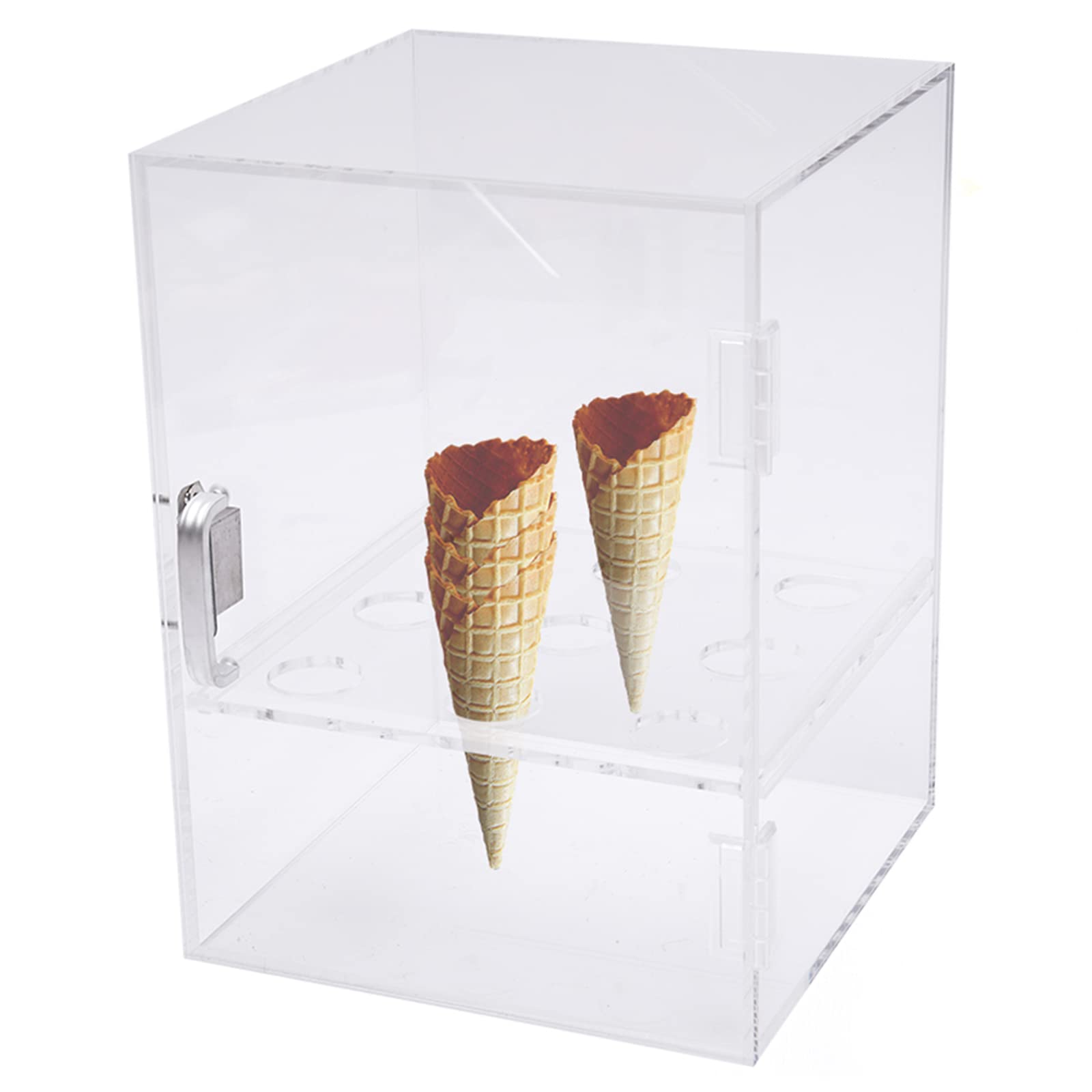 LYNICESHOP 9 Holes Ice Cream Cone Holder, Clear Acrylic Display Cabinet, Transparent Ice Cream Cone Bracket, Ice Cream Display Stand Holder for Dessert Shop and Ice Cream Fair