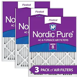 Nordic Pure 20x30x1M8-3 MERV 8 AC Furnace Filter 20x30x1 Merv 8 AC Furnace Filters Qty 3