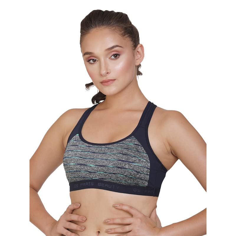 Image of Groversons Paris Beauty Women's Padded Non-Wired Racer Back Sports Bra (BR162)