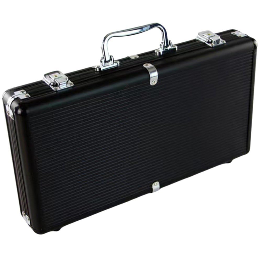 Caja Vacía Para Fichas De Póquer, Contenedor De Almacenamiento Con Asa Y Cerradura, Caja Para Tarjetas Gruesas, Marco De Aleación De Aluminio, Estuche Portátil Para Juegos, Capacidad De 300 Fichas
