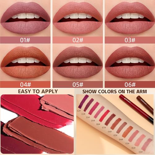 Matte Lipstick for Women,Nude Lipstick Lipliner Pencil Lip Filler Long Lasting Lip Gloss,Lip Liner and Lipstick Set,Lip Makeup Kits for Daily Makeup and Holiday (01#) - Image 4