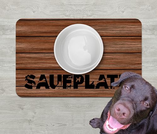 Napfunterlage Hund personalisiert – Holzdesign mit Wunschname, rutschfest & waschbar, Geschenkidee für Tierbesitzer