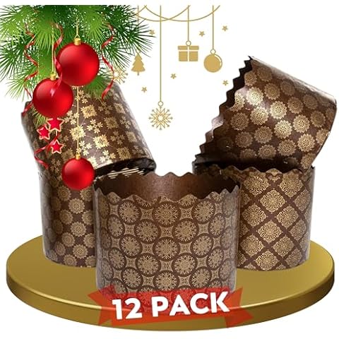 Easter Bread Forms Paska Bread Mold Kulich Paskha Pantone 12pcs Medium 350 gramm - Pan Stampo Per Pandoro Mold Panettone Paper Molds Baking - Wrapper Panettone Baking Pan Stollen Form Baking Cups Cover