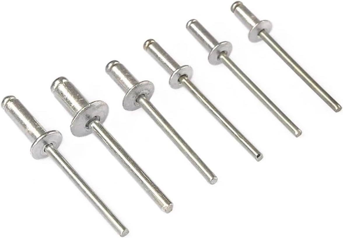 Rivet aveugle à sertir, Kit d'assortiment de Rivets aveugles en aluminium argenté, 120 pièces, M3.2 et M4