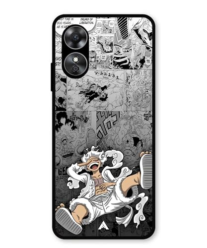 Image of Premium Anime 2 Case for Oppo A17K (Glossy Finish) Soft-Touch Metal TPU Back Cover, Shockproof, Designer, Aesthetic Mobile Phone Case