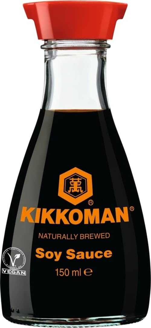 Kikkoman Naturally Brewed Original Soy Sauce 150 ml | 100% Natural Ingredients | Authentic Premium Japanese Soy Sauce | Rich Umami Flavour ideal for Asian Sushi & Stir Fries | Vegan | Single Bottle