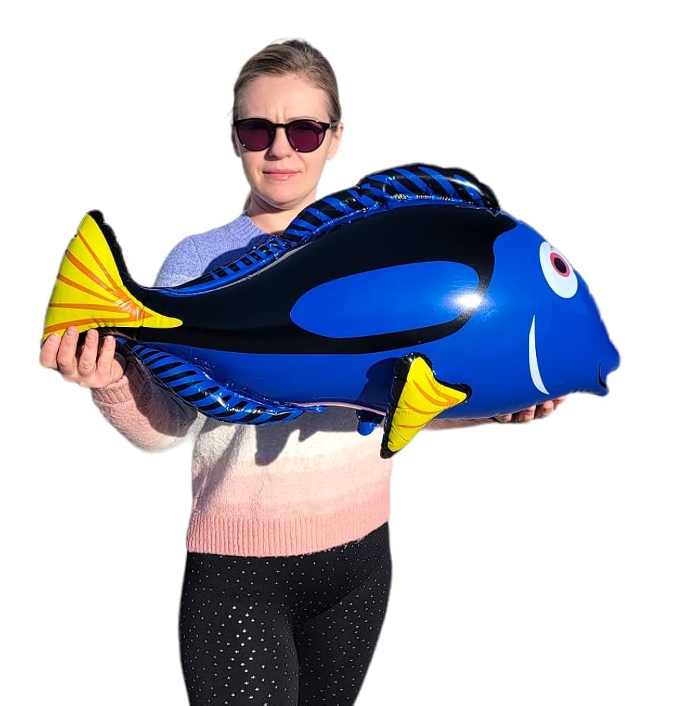 Amazon.co.jp: 大型ブルータングインフレータブル魚 (ブルー唐魚