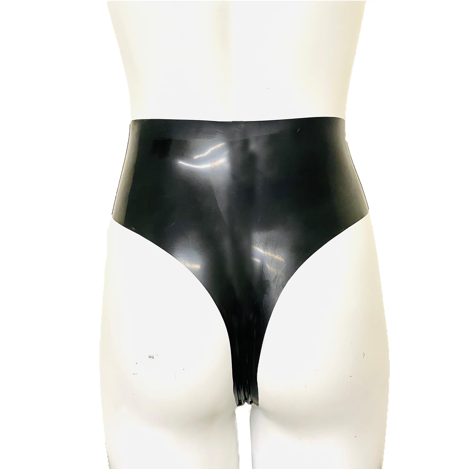 Damen Hohe Taille Latex String,Schwarz Gummi Unterhose | 100% Natürlicher Gummi Slips,Handgefertigte Latex G-String Tanga,Dehnbarer Latex Höschen Unterwäsche Cosplay Kostüm