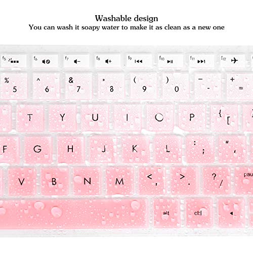 Image of Keyboard Cover Compatible with 2019 2018 HP Pavilion 15 Series /HP Pavilion x360 15.6 inch Series /HP Envy x360 15.6 inch Series /HP Envy 17 Series /HP Laptop 15t 17t 17-ca0011nr 17-by0040nr -Gradual Pink