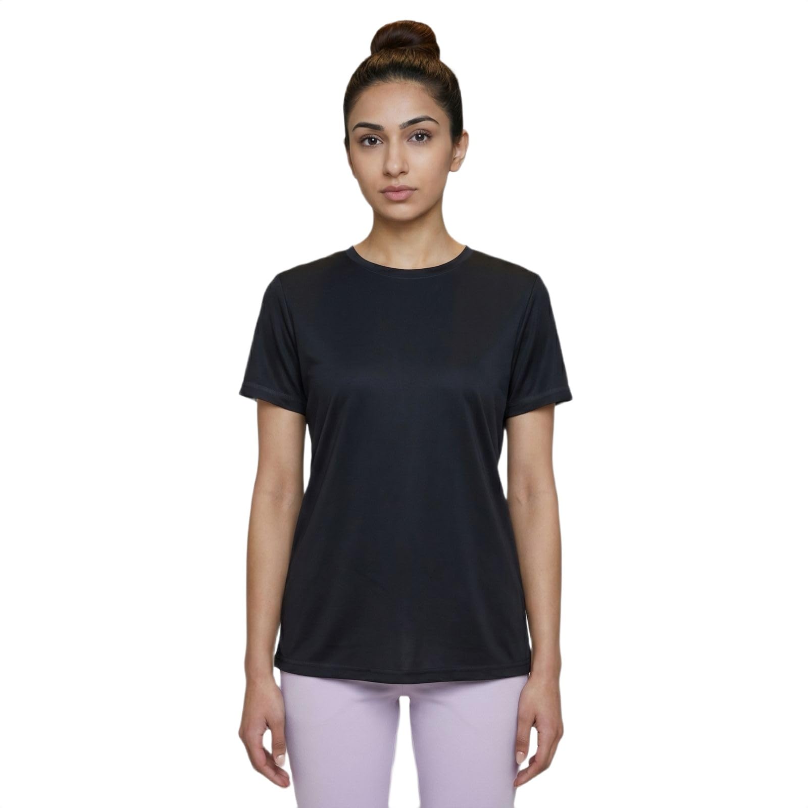 riyu Solid Regular Fit Active Sports T-Shirt for Women | Round Neck | Short Sleeve | Lightweight | Breathable | Moisture-Wicking | Gym | Running-picture-46
