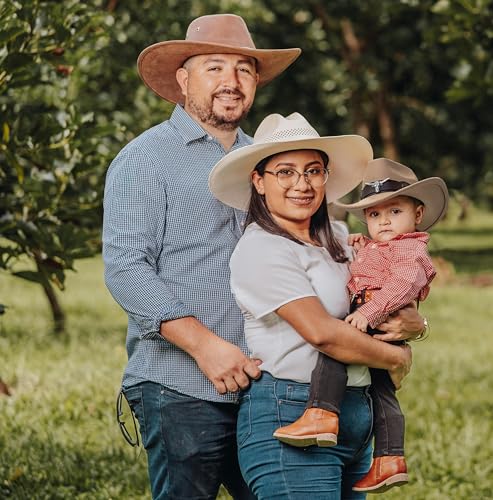 Jastore Kids Western Hats Boys Girls Cowboy Felt Hat Jazz Fedora Cowgirl Hats with Belt Buckle 5