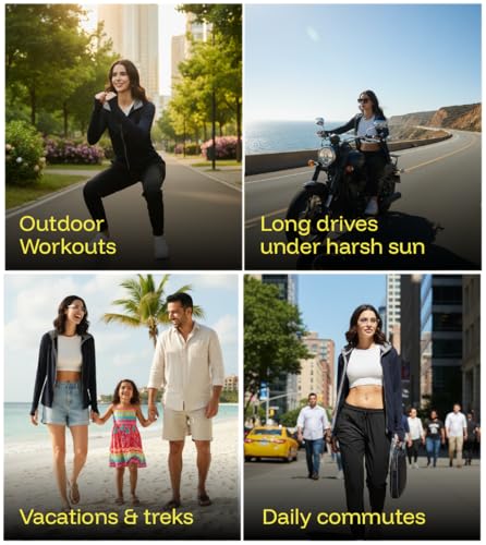 Image of BLUE TYGA SUNSCREEN JACKET Women's Travel Nylon Solid Plain Sports Summer Gym Workout Running Travel Trekking and Sunscreen Jacket for Women Nylon Winter Casual Wear