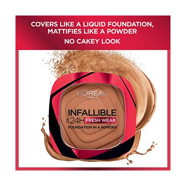 LOreal-Paris-Infallible-Fresh-Wear-Foundation-in-a-Powder-Up-to-24H-Wear-True-Beige-031-oz L'Oreal Paris Makeup Infallible Fresh Wear Foundation in a Powder, Up to 24H Wear, Waterproof, True Beige, 0.31 oz.