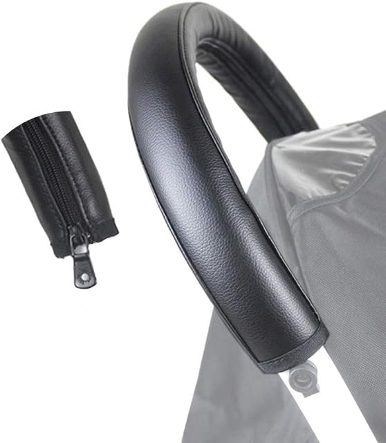 Baby Stroller Accessories for Babyzen Yoyo Yoya Armrest Handle Covers Pu Leather Protective Case Cover (Black)