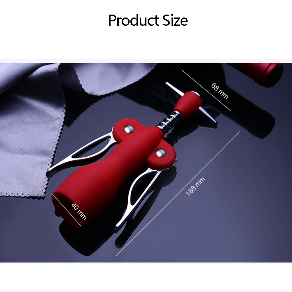 Sacacorchos Multifuncional Rojo para Botellas de Vino, para el hogar, hoteles y Negocios. Fabricado en aleación roja.