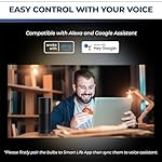 E12 Smart Bulb 60W Equivalent, 500LM 6W WiFi Candelabra LED Light Bulb Compatible with Alexa/Google Home, No Hub Required, RGBCW Chandelier Candle Bulb, 2.4G WiFi Only, ETL Listed, 3PCS - Image 4