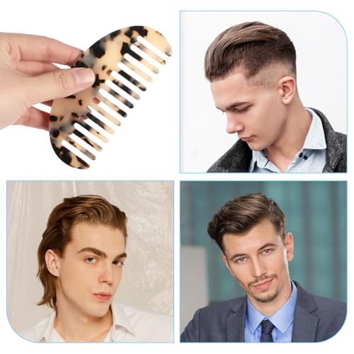 Peine ancho para cabello con dientes espaciosos beige miniatura 7