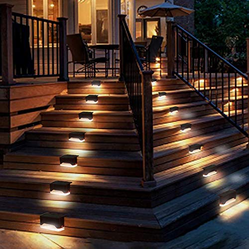 Solar Step Lights Outdoor, Waterproof LED Solar Deck Lights for Stairs, Patio, Fence, Walkways - Auto On/Off 4 Pack (Warm Light) - Thumbnail 2