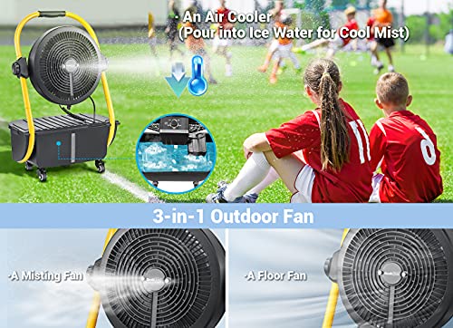 Geek Aire CF150M 30000Mah Battery Operated Misting Fan, Rechargeable Outdoor Floor Fan thumb #2